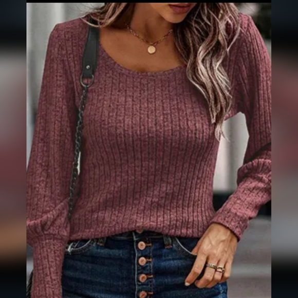 🔥New ribbed bishop sleeve top - Picture 3 of 8